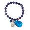 John Bead Sodalite Blue Natural Stone Bracelet with Agate &#x26; Lock Charm